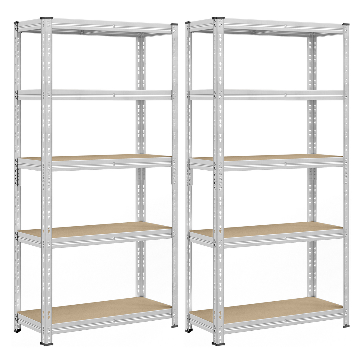 SONGMICS hyllereol, 2-pakning, 40 × 90 × 180 cm, justerbar hylle, sølv, GLR455E01