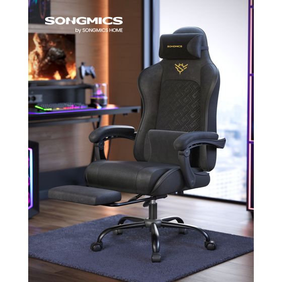 Songmics gamingstol, svart, OBG079B01