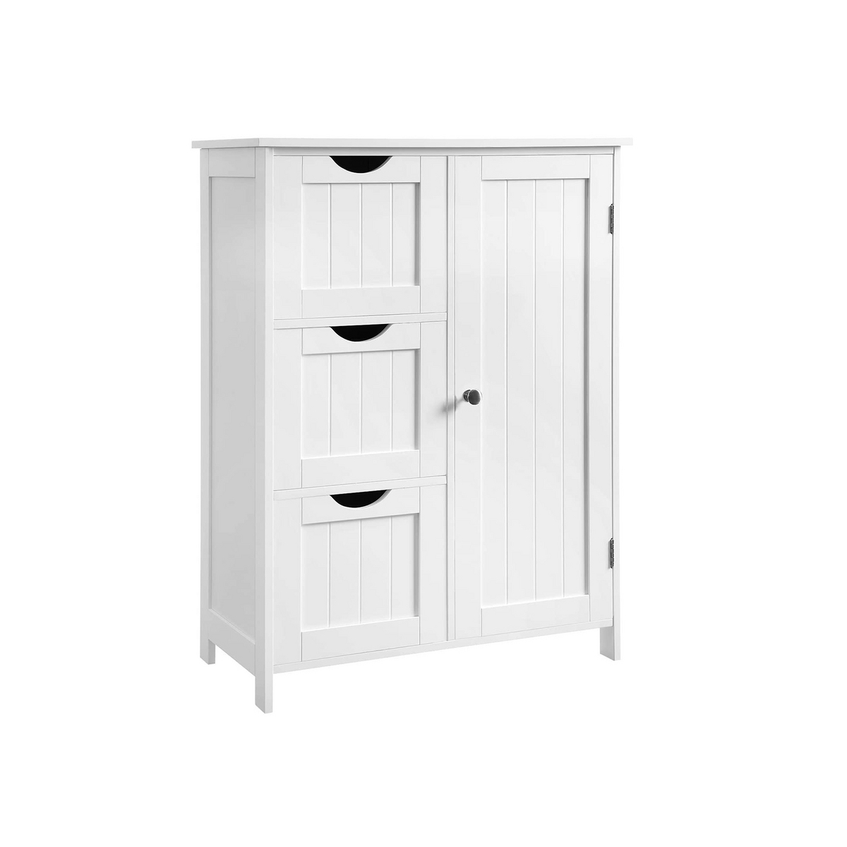 VASAGLE baderomsskap, 3 skuffer, 60 × 30 × 81 cm, justerbar hylle, hvit, BBC49WT