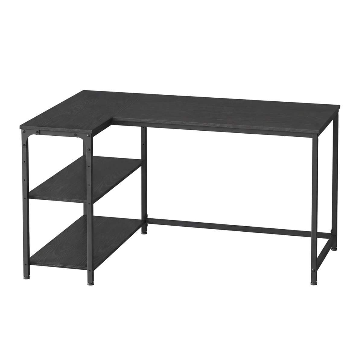 VASAGLE skrivebord, justerbar hylle, svart, ULWD136BE01