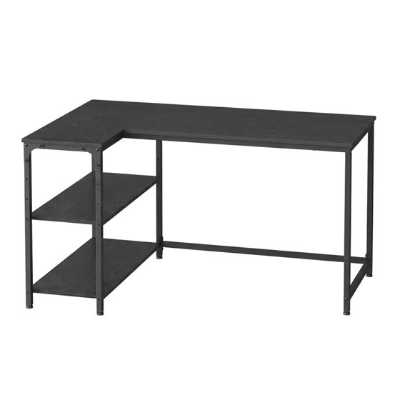 Vasagle skrivebord, justerbar hylle, svart, ULWD136BE01