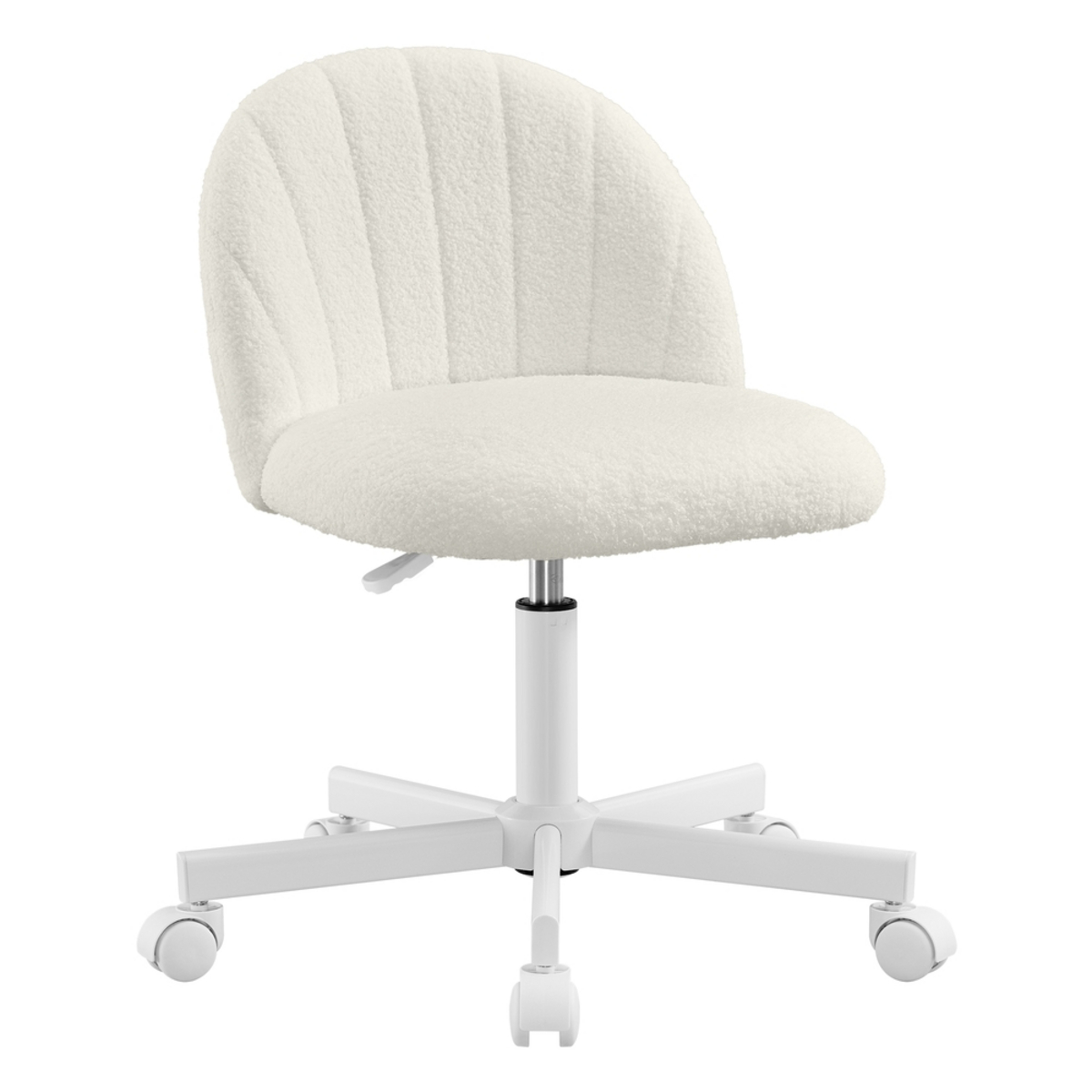 SONGMICS skrivebord, 22.8 × 24 × 27.8–32.9 tommer, høydejusterbar, svingbar, hvit