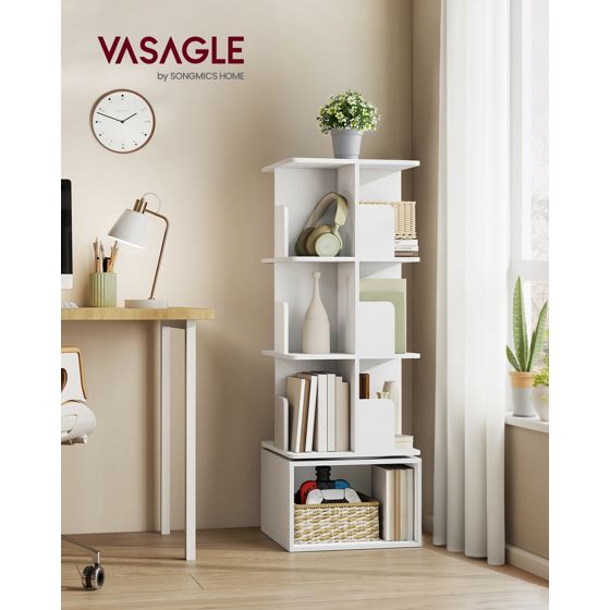 Vasagle bokhylle, 40 × 40 × 124.6 cm, skyhvit, LBC471WB01