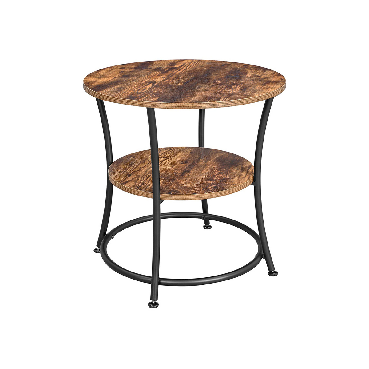 VASAGLE sidebord, 2 hyller, rustikkbrun, LET56BX