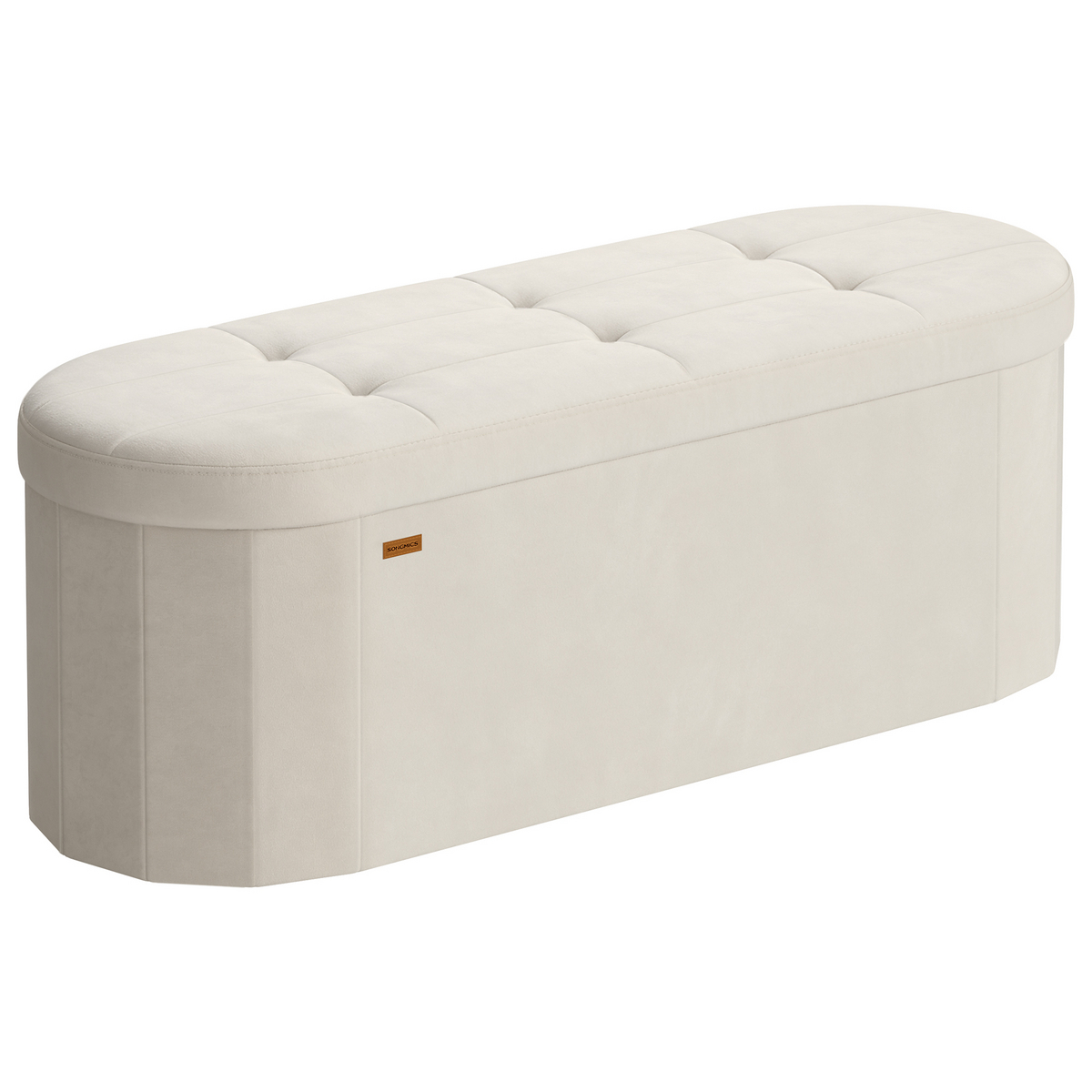 SONGMICS oppbevaringskiste, 110 L, 38 × 110 × 38 cm, sammenleggbar, kremhvit, LSF297LH01