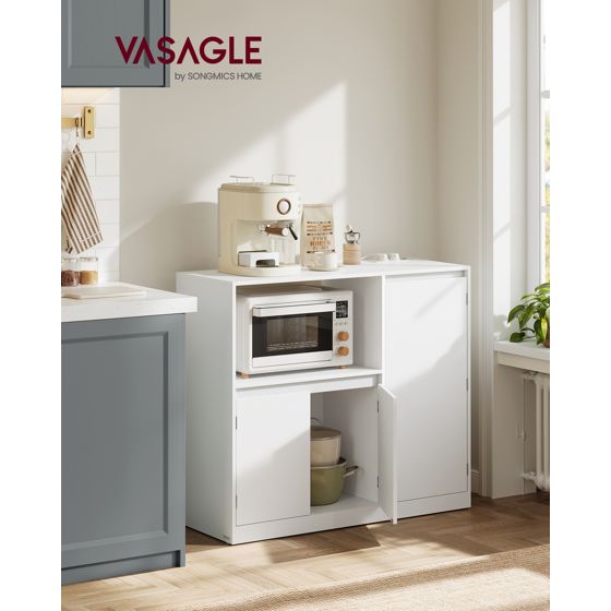 Vasagle oppbevaringsskap, justerbar hylle, skyhvit, BBK373WB01