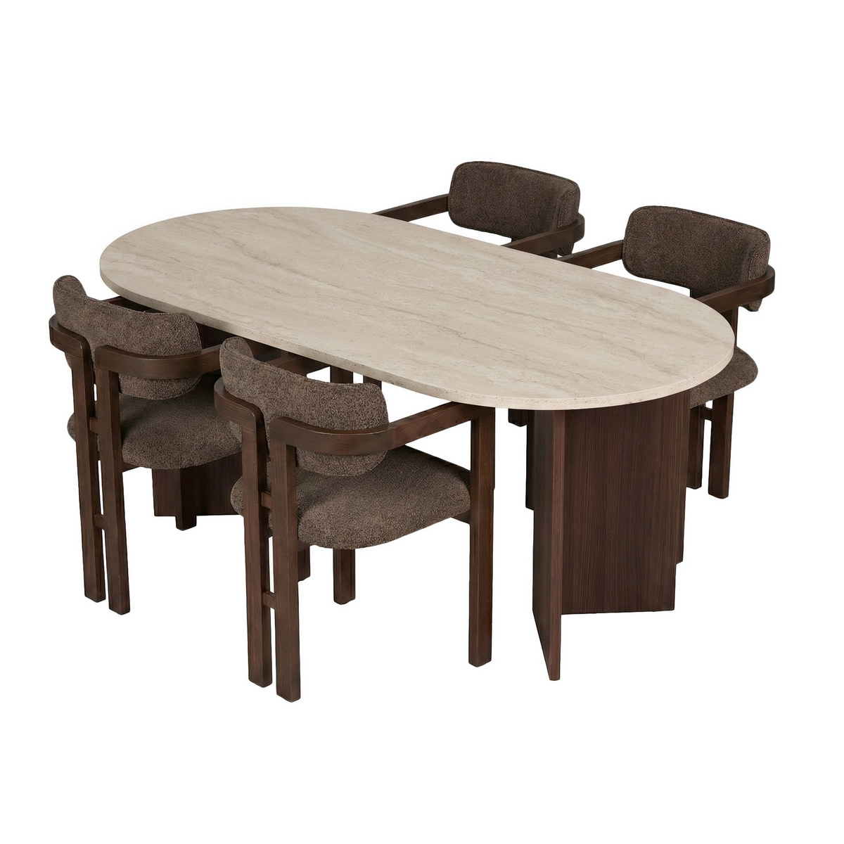 Norda Design Spisebord- og stolsett (5 Pieces) Meridia 4 90 x 180 x 75 cm