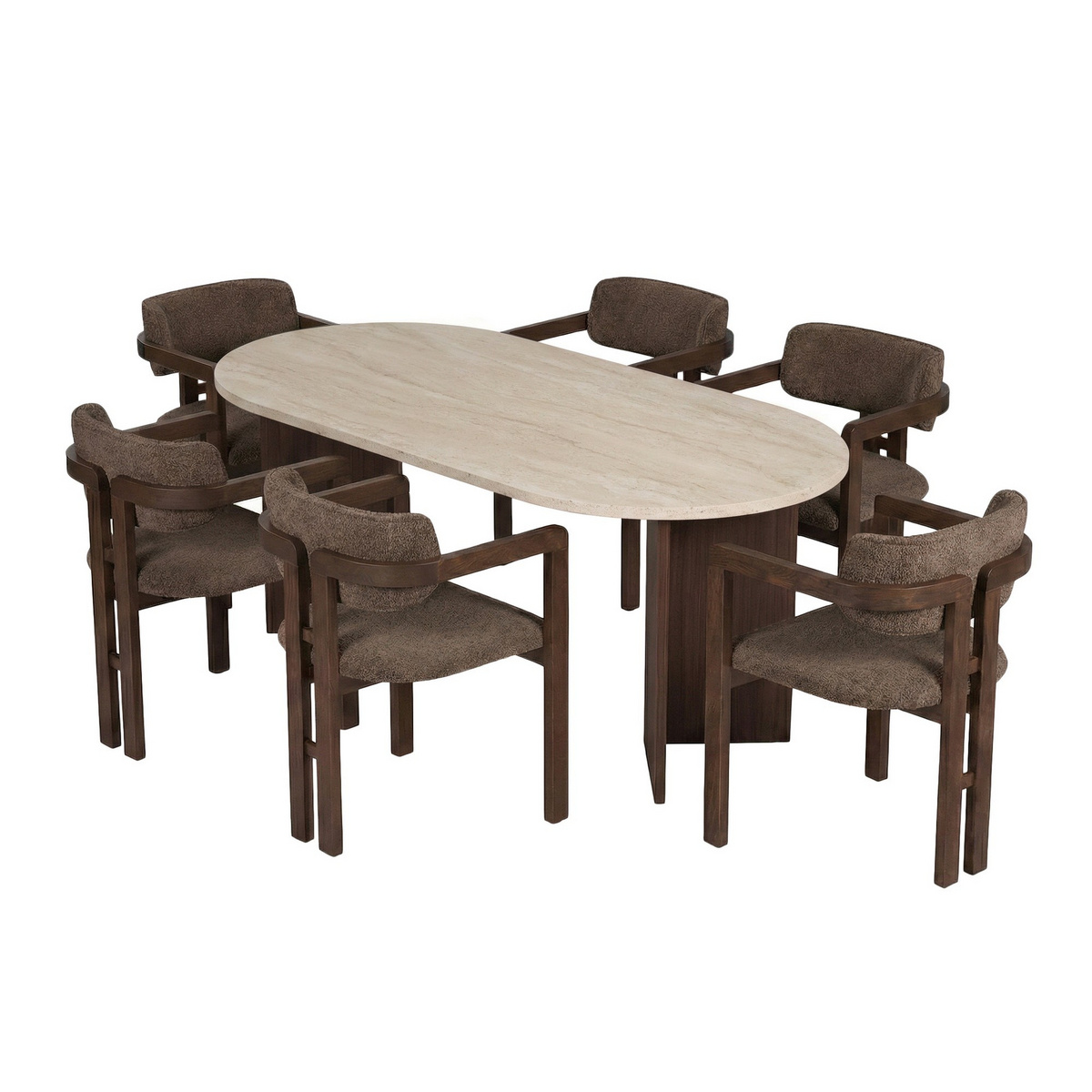 Norda Design Spisebord- og stolsett (7 Pieces) Meridia 6 90 x 180 x 75 cm