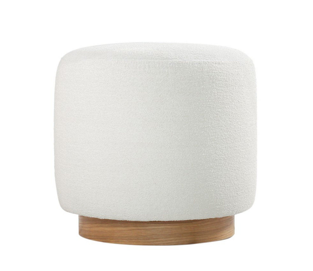 Norda Design elegant puff med treben, 42 cm høyde, 45 cm diameter | 50% bomull, 50% lin, 6 cm ortopedisk skum