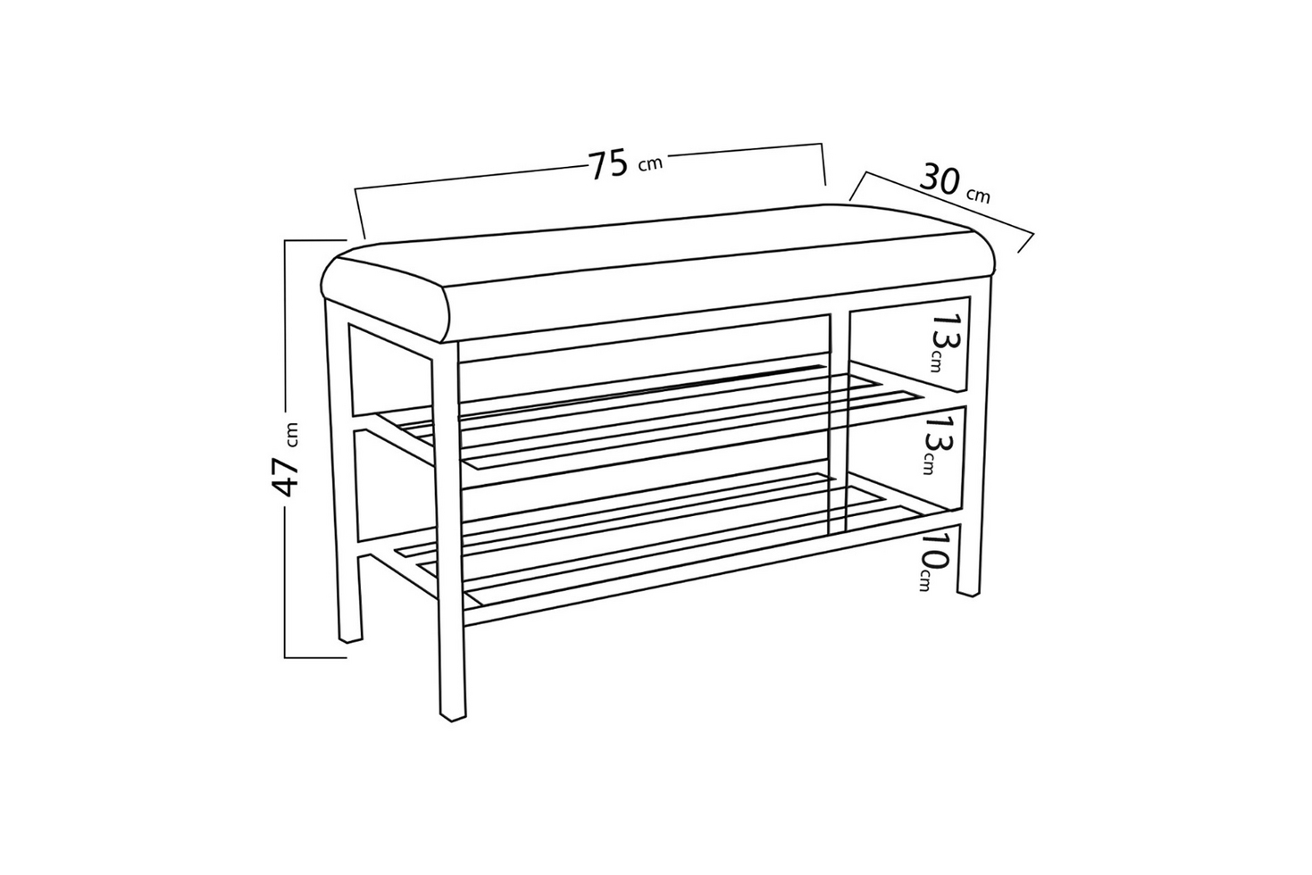 Norda Design Skoskap Lotus 75 x 30 x 47 cm