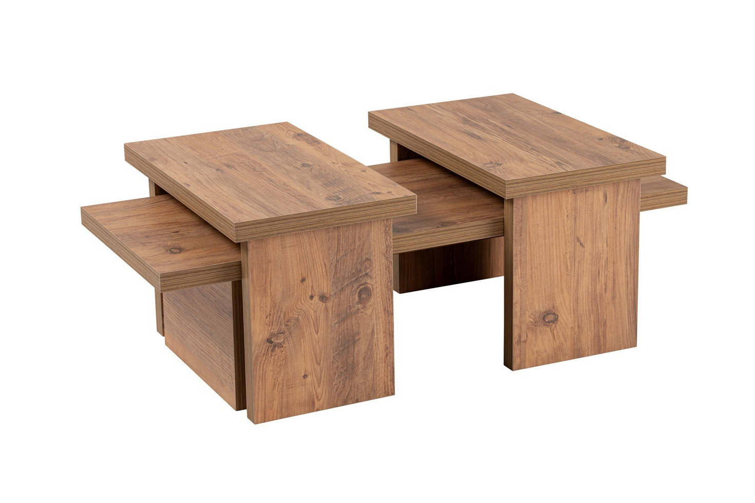 Norda Design moderne sofabordsett (2 deler), 110x30x45 og 25x39x60 | 100% melaminbelagt | stilig og funksjonell