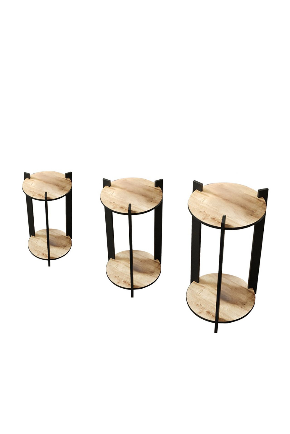 Norda Design moderne plantebordsett i tre (3 deler), 23x30/40/50 cm | 100% MDF, komprimerte kraftben