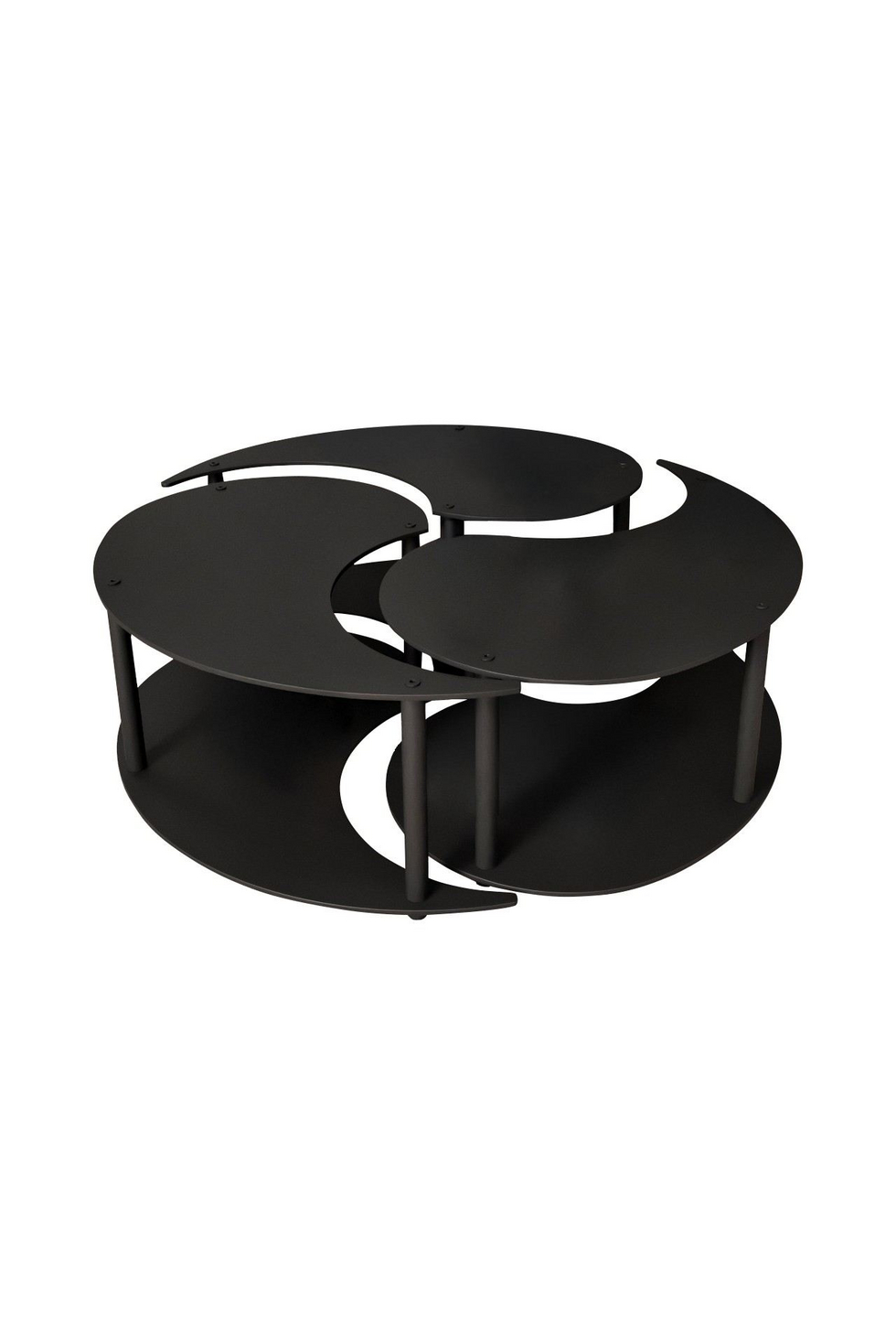 Norda Design moderne sofabordsett (3 deler) - 100% MDF, 70 cm diameter, 38 cm høyde, stilig komprimerte kraftben
