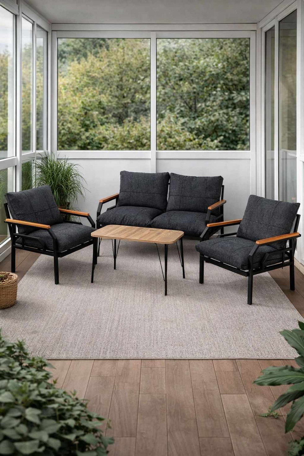 Norda Design Loungesett til hagen Kutay Sehpa 61 x 61 x 70 cm