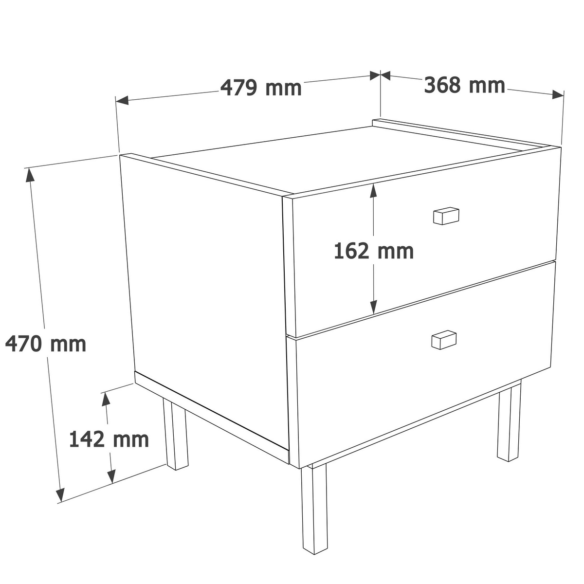 Norda Design Nattbord Luke 36.8 x 47.9 x 47 cm