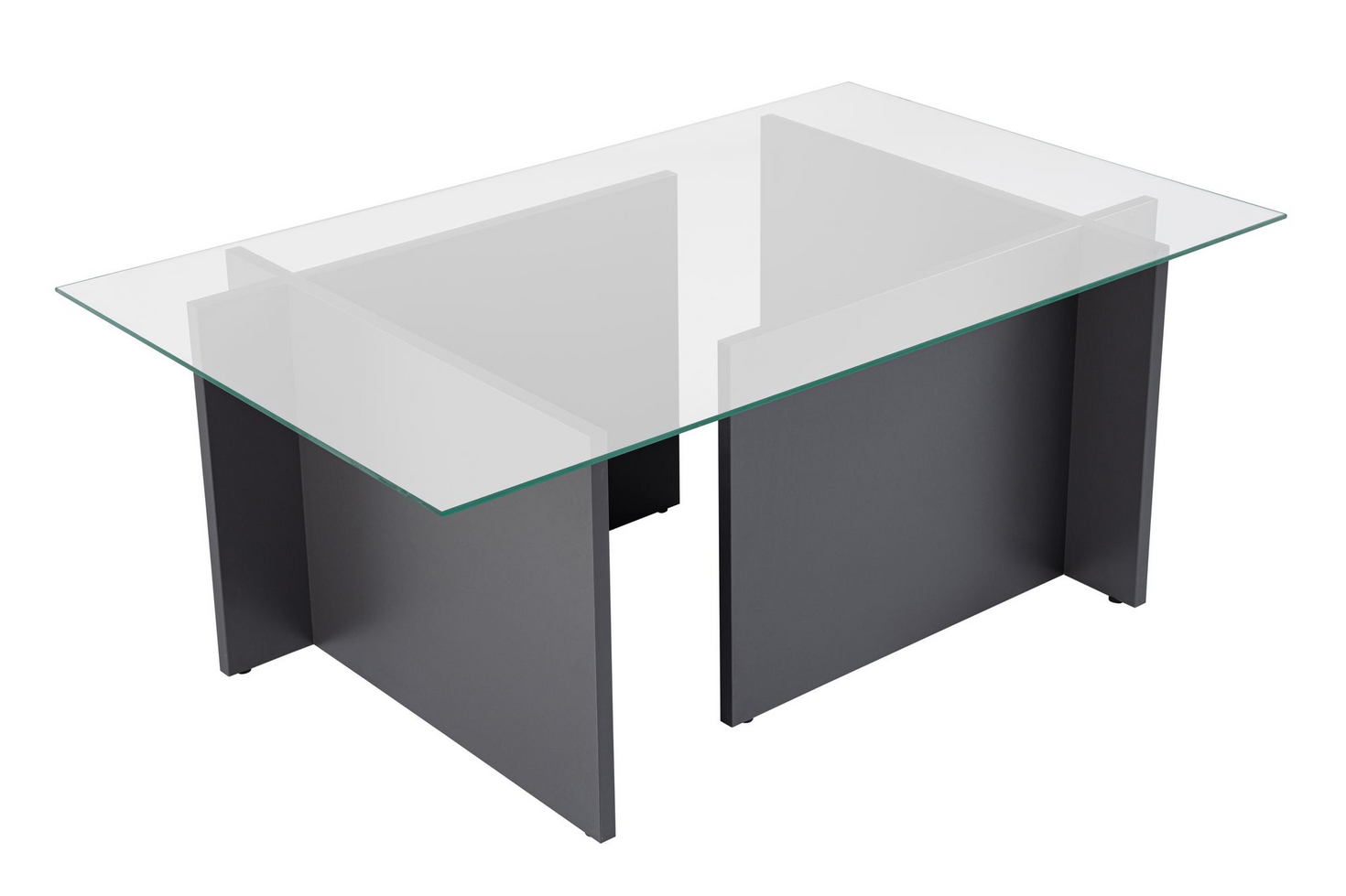Norda Design moderne sofabord, 105 x 65 x 40 cm | 100% herdet glass og melaminbelagt ramme | stilig industriell design
