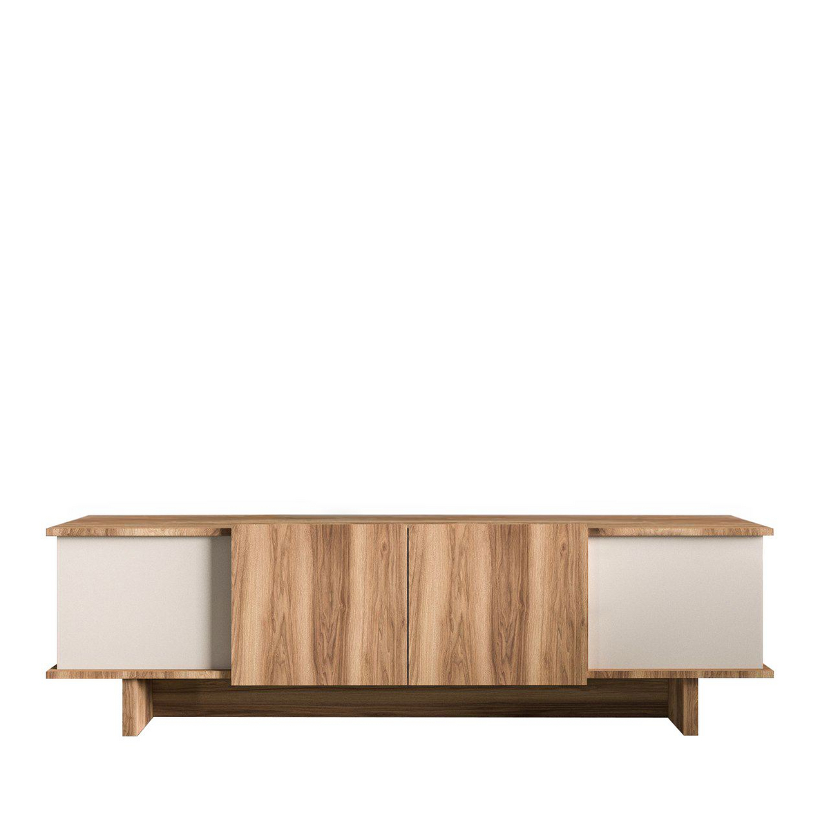 Norda Design moderne TV-benk med mulighet for veggmontering, 180 x 50 x 33 cm | 100% melaminbelagt sponplate | stilig design med flere hyller