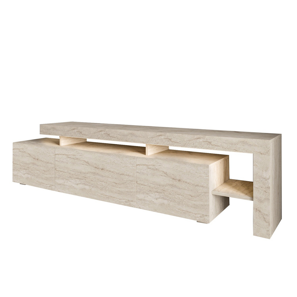 Norda Design moderne TV-benk med LED-lys, 192 cm | 100% melaminbelagt, 18 mm tykk | stilig og funksjonelt design