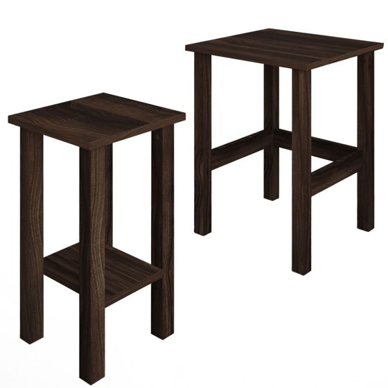 Norda Design Sett med sidebord Gina 2 45 x 45 x 60 cm