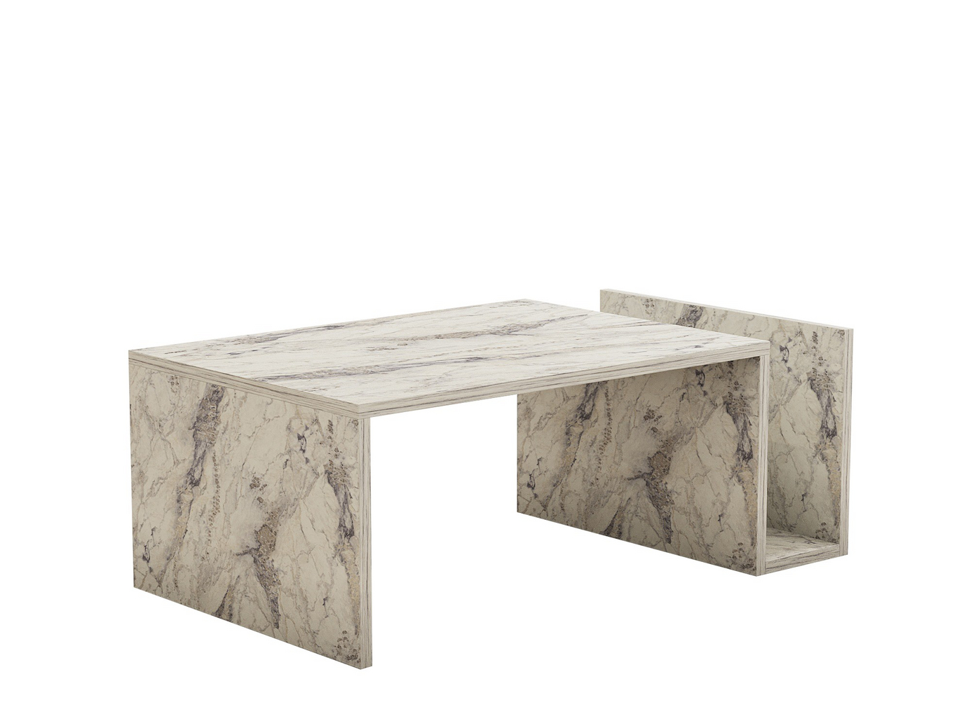 Norda Design moderne sofabord, 86.8 cm | 100% melaminbelagt, 18 mm tykk, kan festes på vegg design