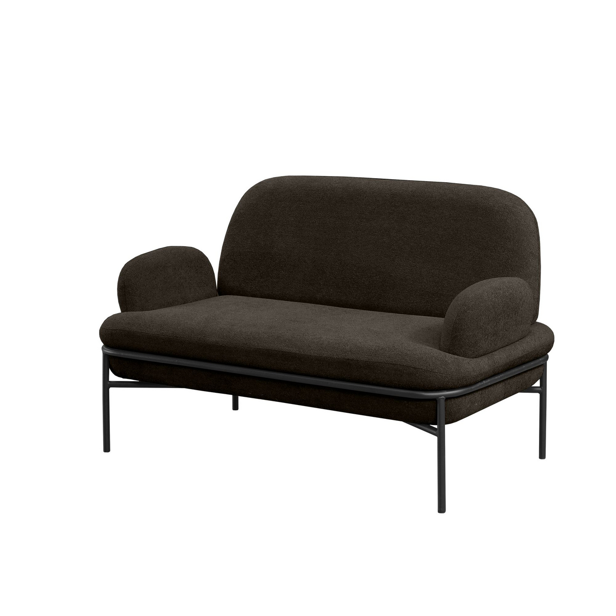Norda Design stilig 2-seters sofa, 140 cm | 100% kryssfiner, lettstelt teddystoff, metallben | komfort og eleganse