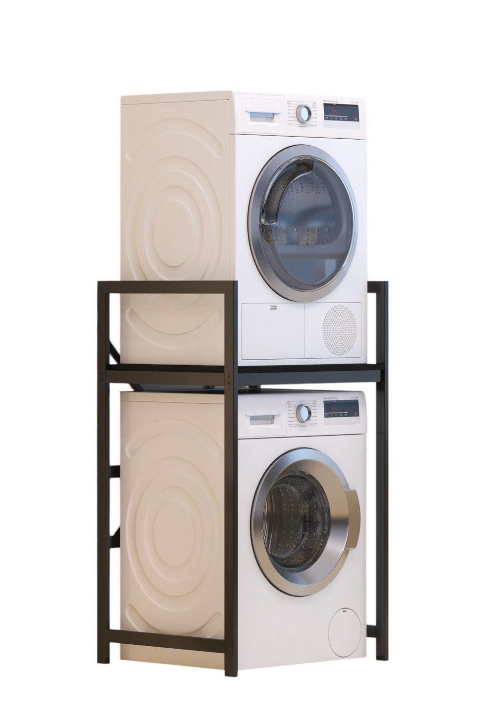 Norda Design industriell stil vaskemaskinskap, 70x116x60 cm | 100% metallramme og melaminhyller