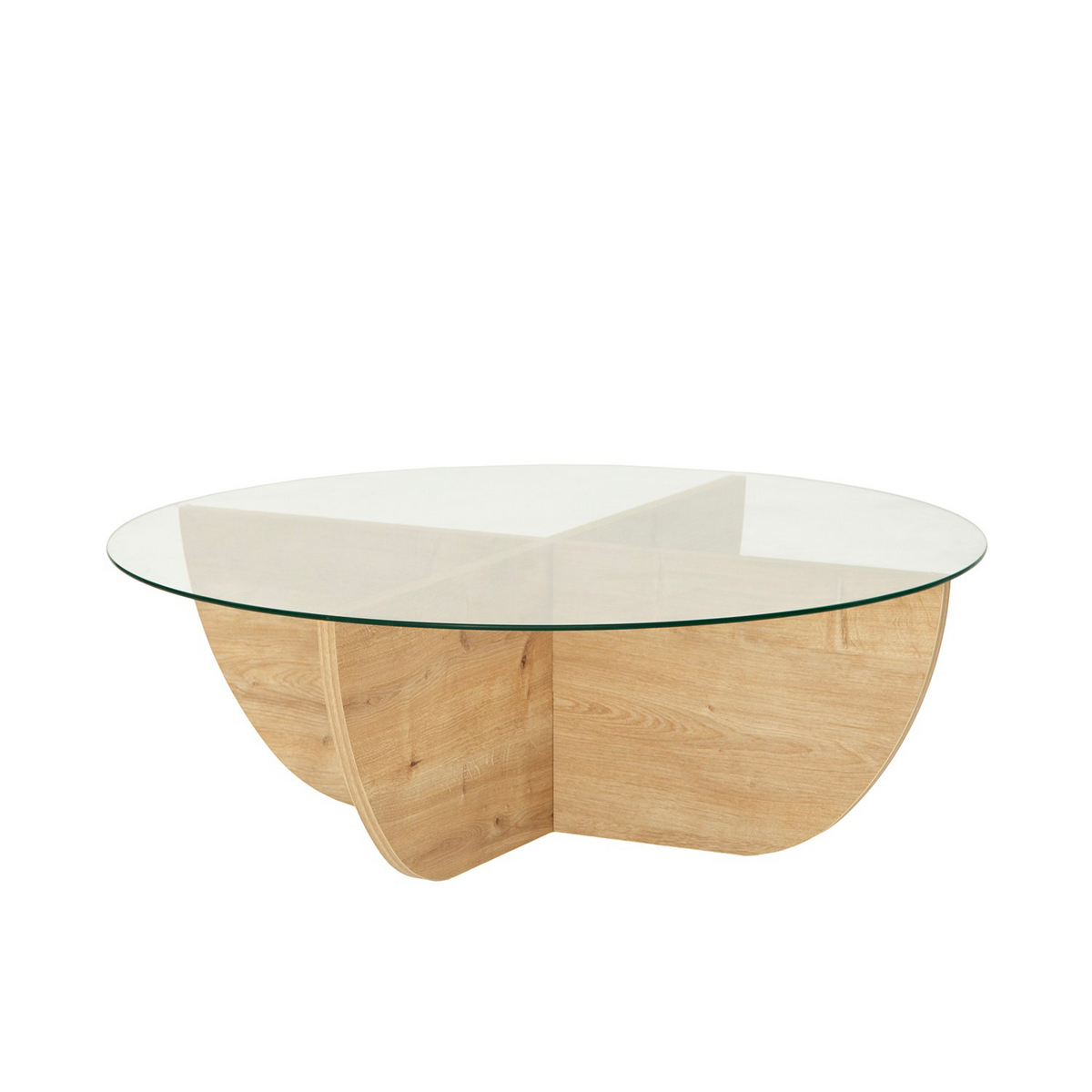 Norda Design moderne sofabord, 90 x 30 x 90 cm | 100% herdet glass og melaminbelagt ramme | stilig og funksjonell