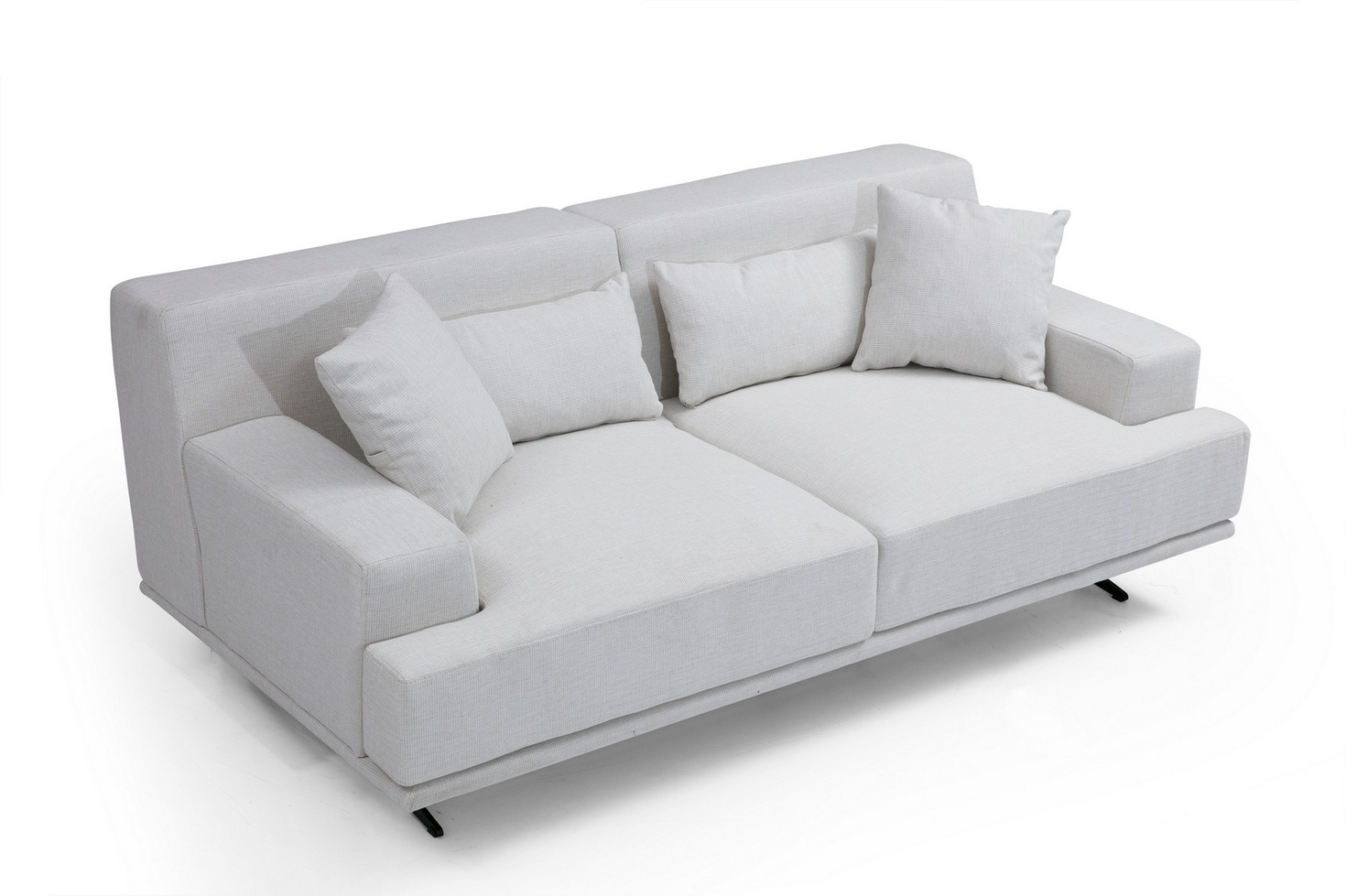 Norda Design stilig 2-seters sofa, 200 cm | bøkramme, mykt grått skum, stoff som kan renses | moderne design