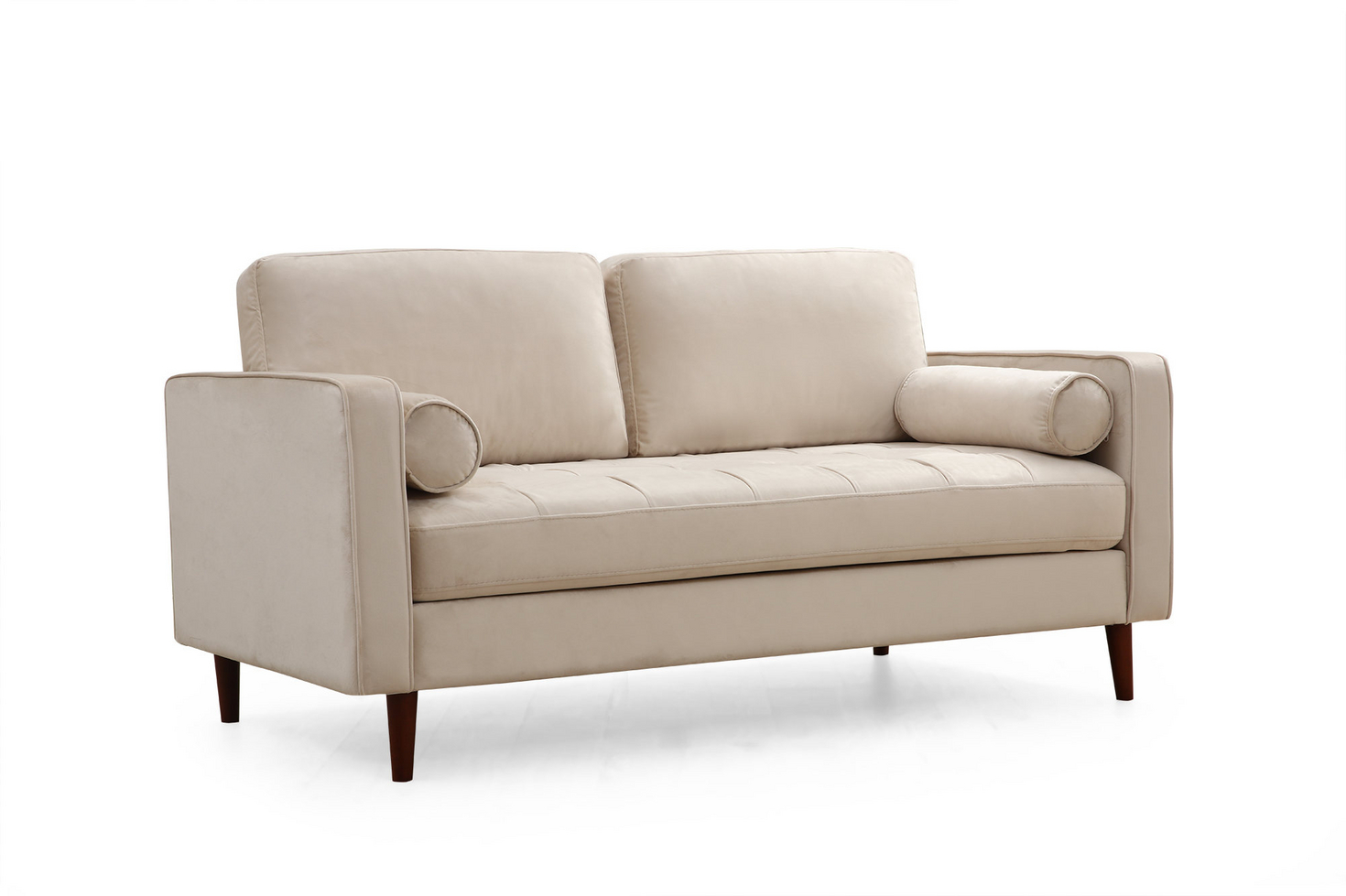 Norda Design 2-seters sofa, bøkramme, 100% polyester, 175x90x70 cm, inkluderer 2 puter, skandinavisk design