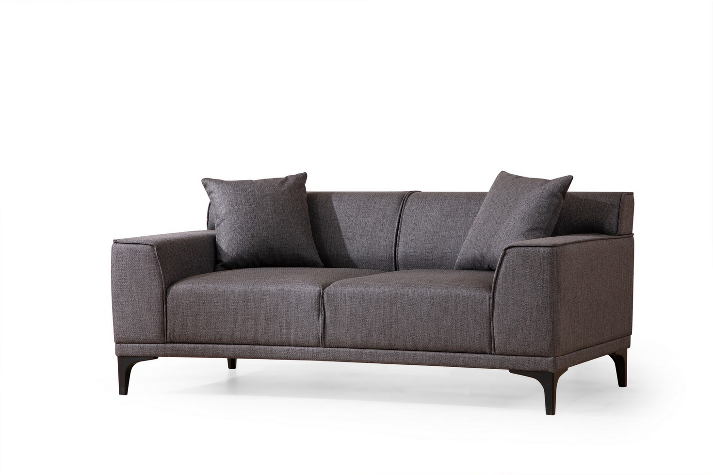 Norda Design stilig 2-seters sofa, bøkramme, 165x87x86 cm | 100% polyester, inkluderer 2 puter