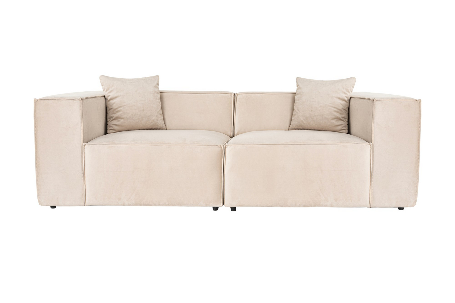 Norda Design elegant 2-seters sofa, 220 cm | 100% agnbøkramme, 32 DNS skum, inkluderer 2 puter