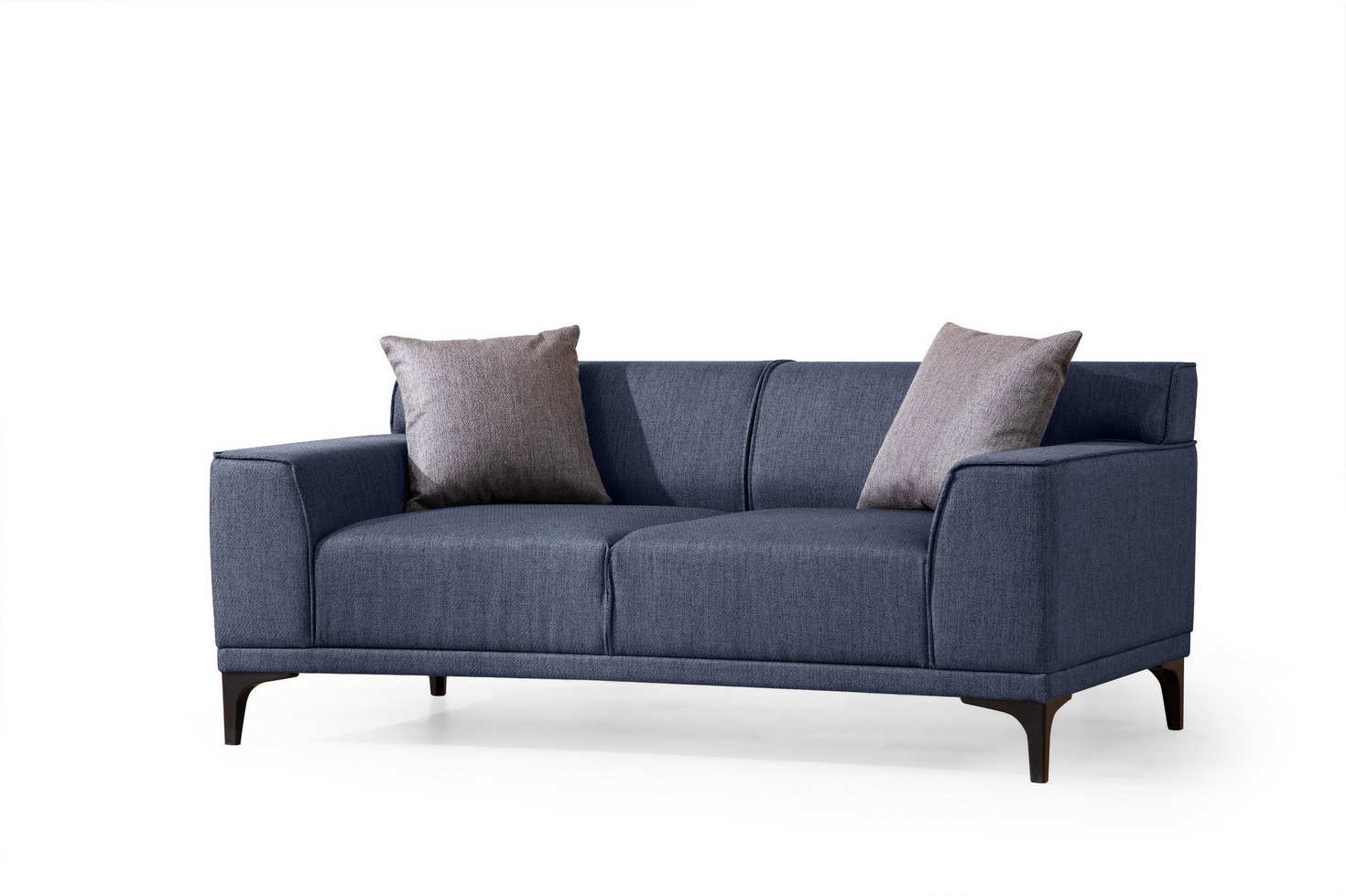 Norda Design stilig 2-seters sofa, stoff, 165 cm | bøkramme, skum- og fjærputer, 2 puter inkludert