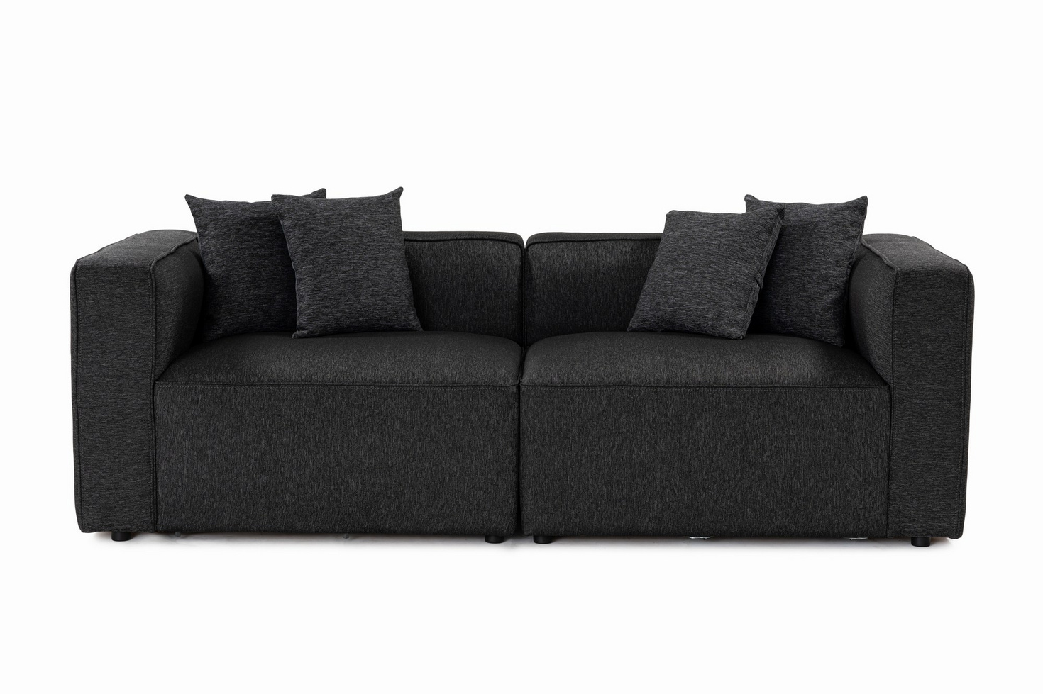 Norda Design stilig 2-seters sofa, 220 cm | mykt teksturstoff, bøk- og granramme | komfortabelt design