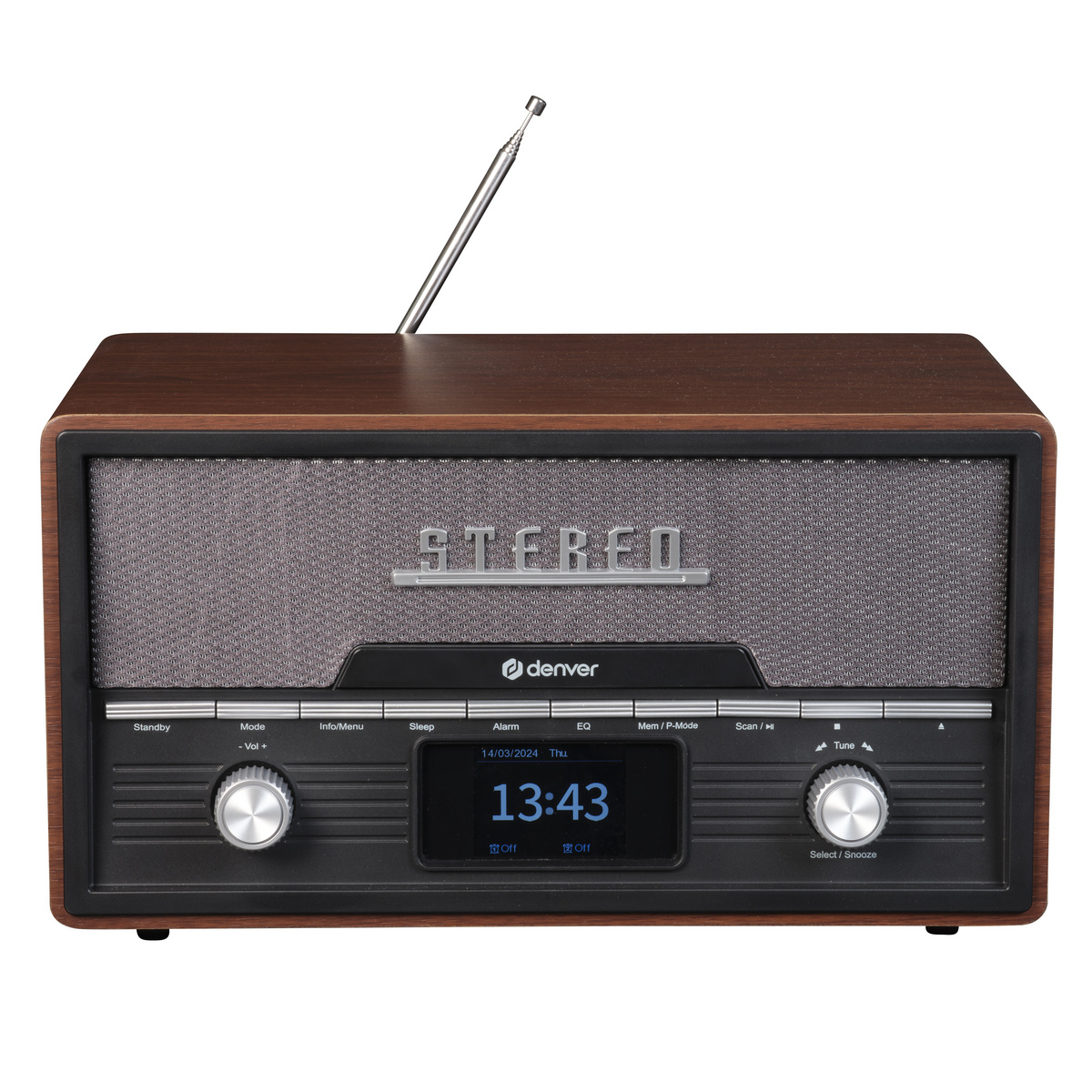 Denver MDA-525DW musikkanlegg, mørkt tre