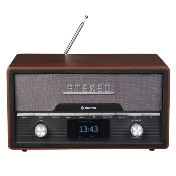 Denver MDA-525DW musikkanlegg, mørkt tre