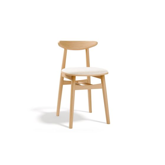 Cosmopolitan Design stoler, 2 stk., "Bony", 1-seter, 42 × 47 × 80 cm, BABEL, ben i naturlig bøk, hvit