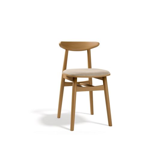 Cosmopolitan Design fløyelsstoler, 2 stk., "Bony", 1-seter, 42 × 47 × 80 cm, ben i amerikansk valnøtt, beige