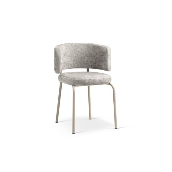 Cosmopolitan Design stoler, 2 stk., "Dora", 1-seter, 58 × 57 × 75 cm, Perfect Harmony, grå ben, lysegrå