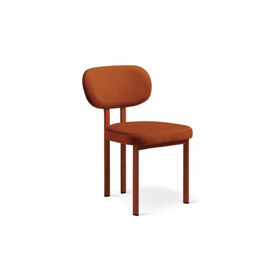 Cosmopolitan Design fløyelsstoler, 2 stk., "Sam", 1-seter, 51 × 52 × 82 cm, røde ben, kastanjebrun