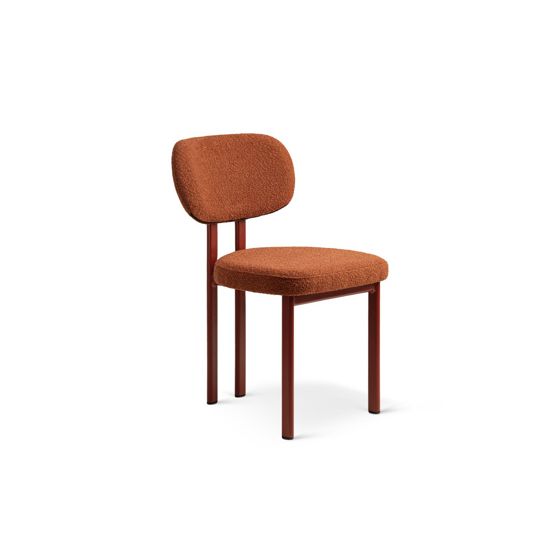 Cosmopolitan Design bouclé-stoler, 2 stk., "Sam", 1-seter, 51 × 52 × 82 cm, røde ben, terrakotta