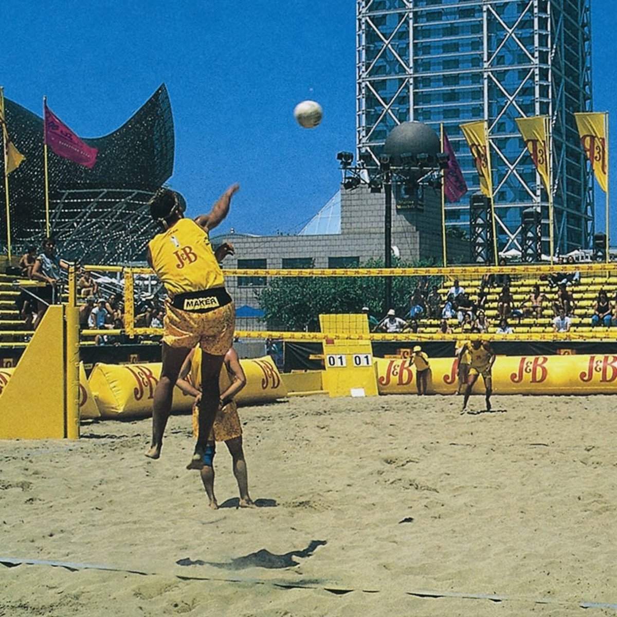 Olympic konkurransenett til sandvolleyball med antenner