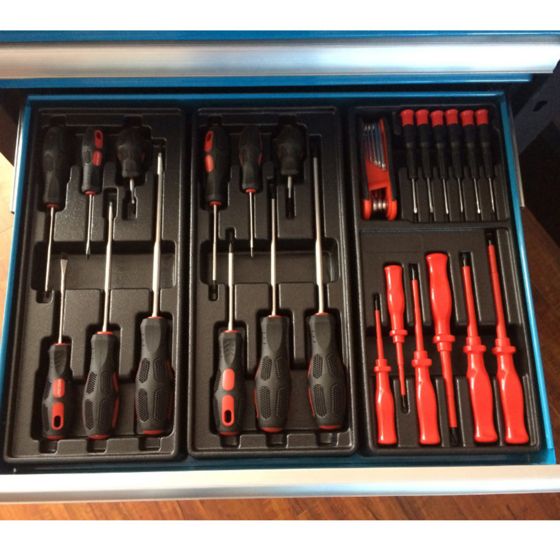 Timco verktøyvogn med verktøy 6 skuffer 220 deler