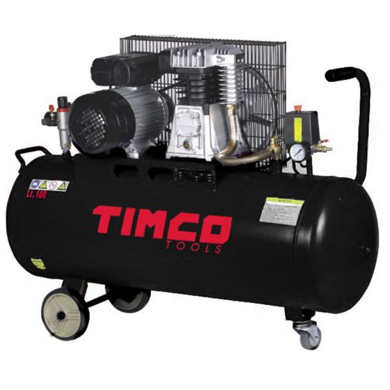 Timco remdrevet kompressor 2,5 HP 100 l