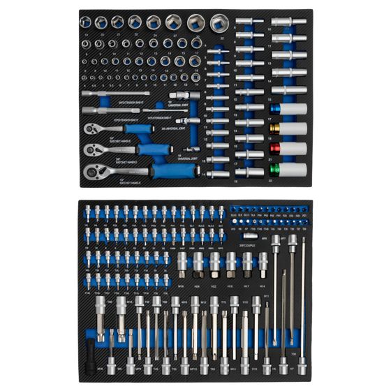 Timco verktøyvogn med bilverktøy 8 skuffer 266 deler