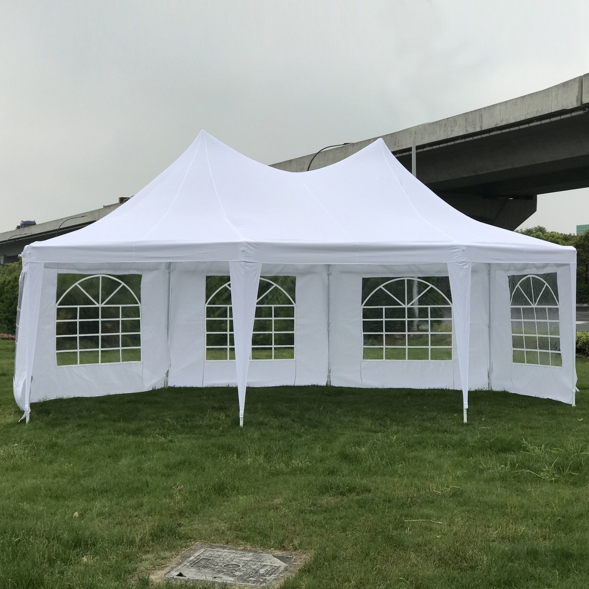 Green Land 10-kantet partytelt 6,5x8,9 m