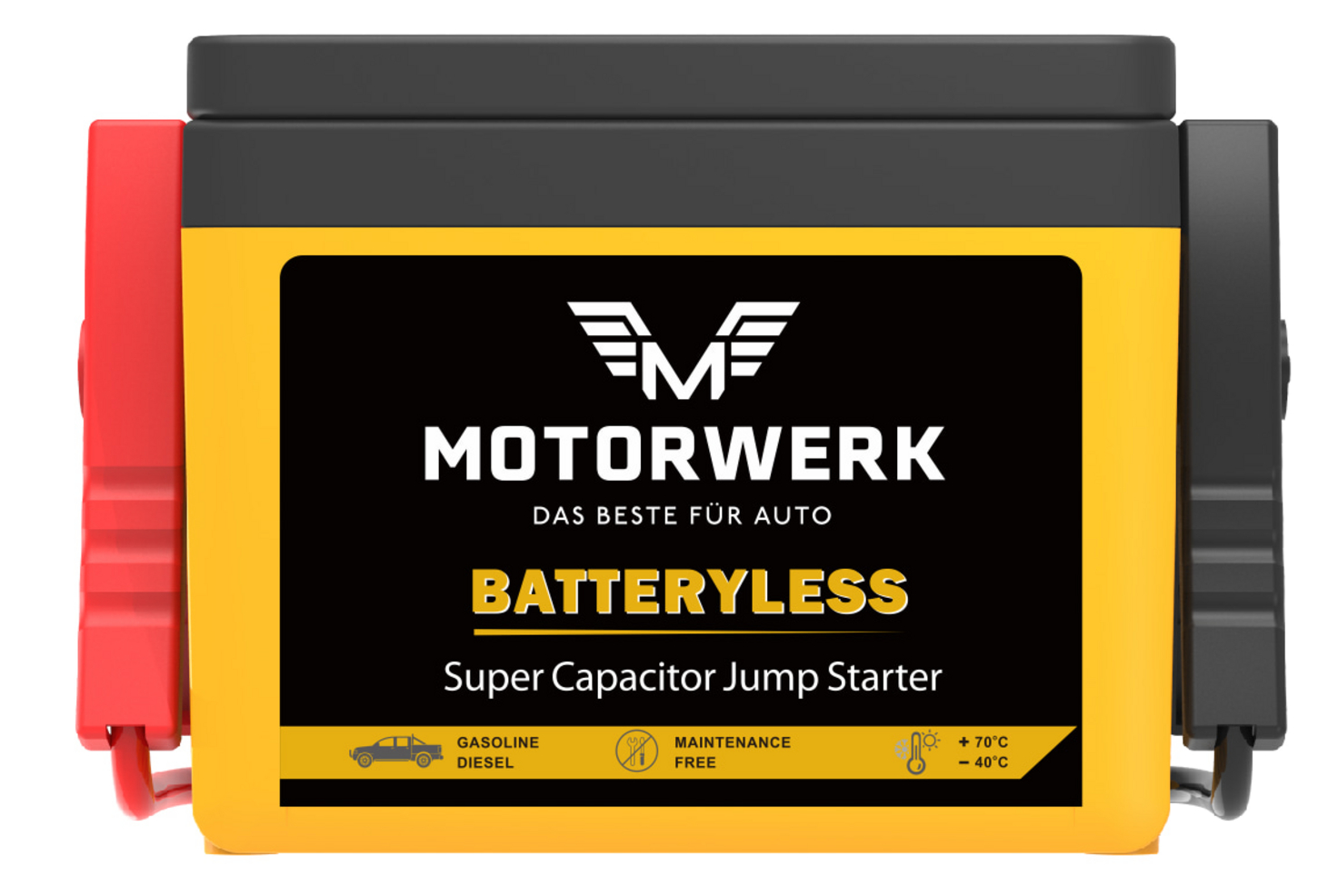 Motorwerk hoppstarter 12V batteriløs superkondensator