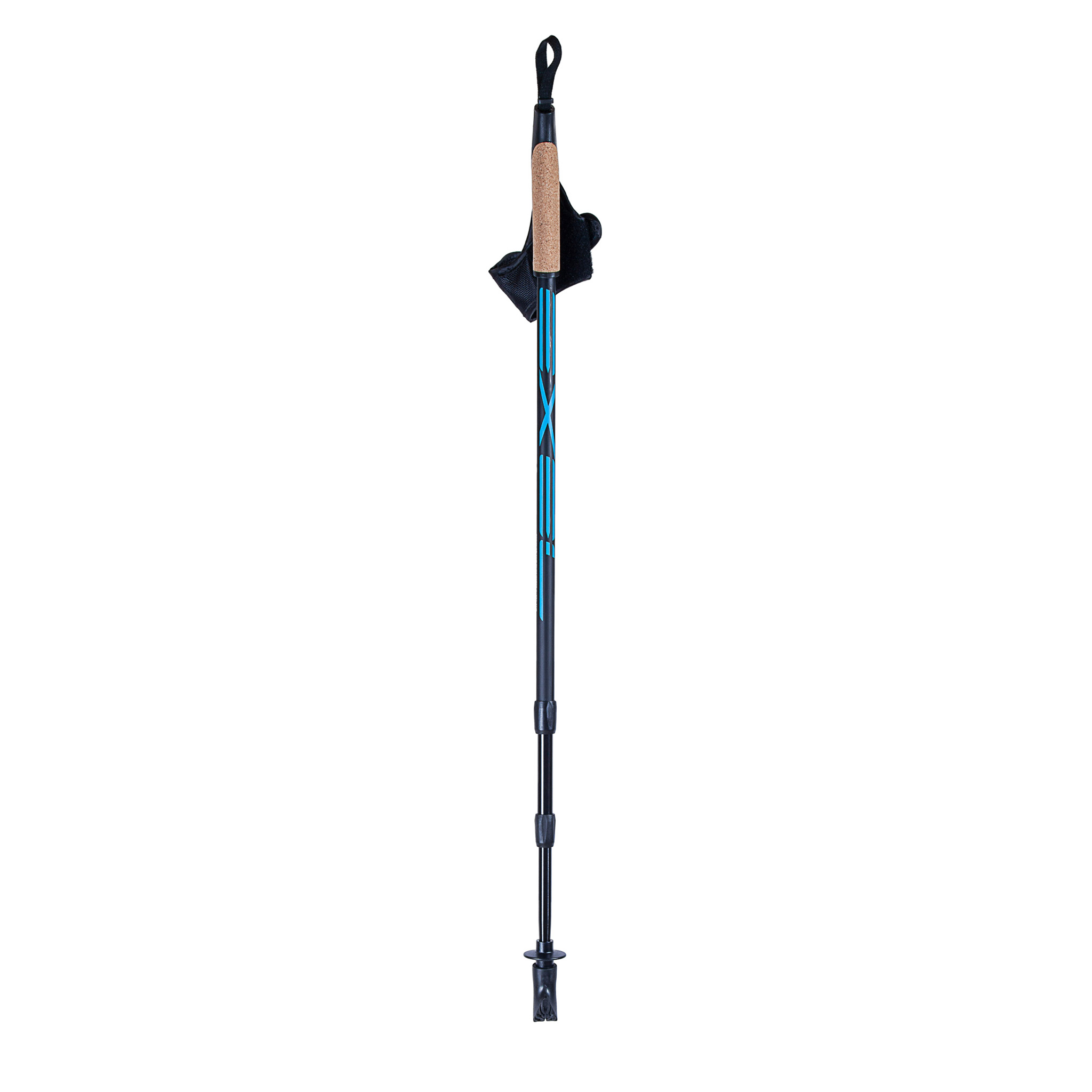 Exel Nordic Walker Alu Justerbar stav for stavgang, Svart/Cyan, 100-135cm