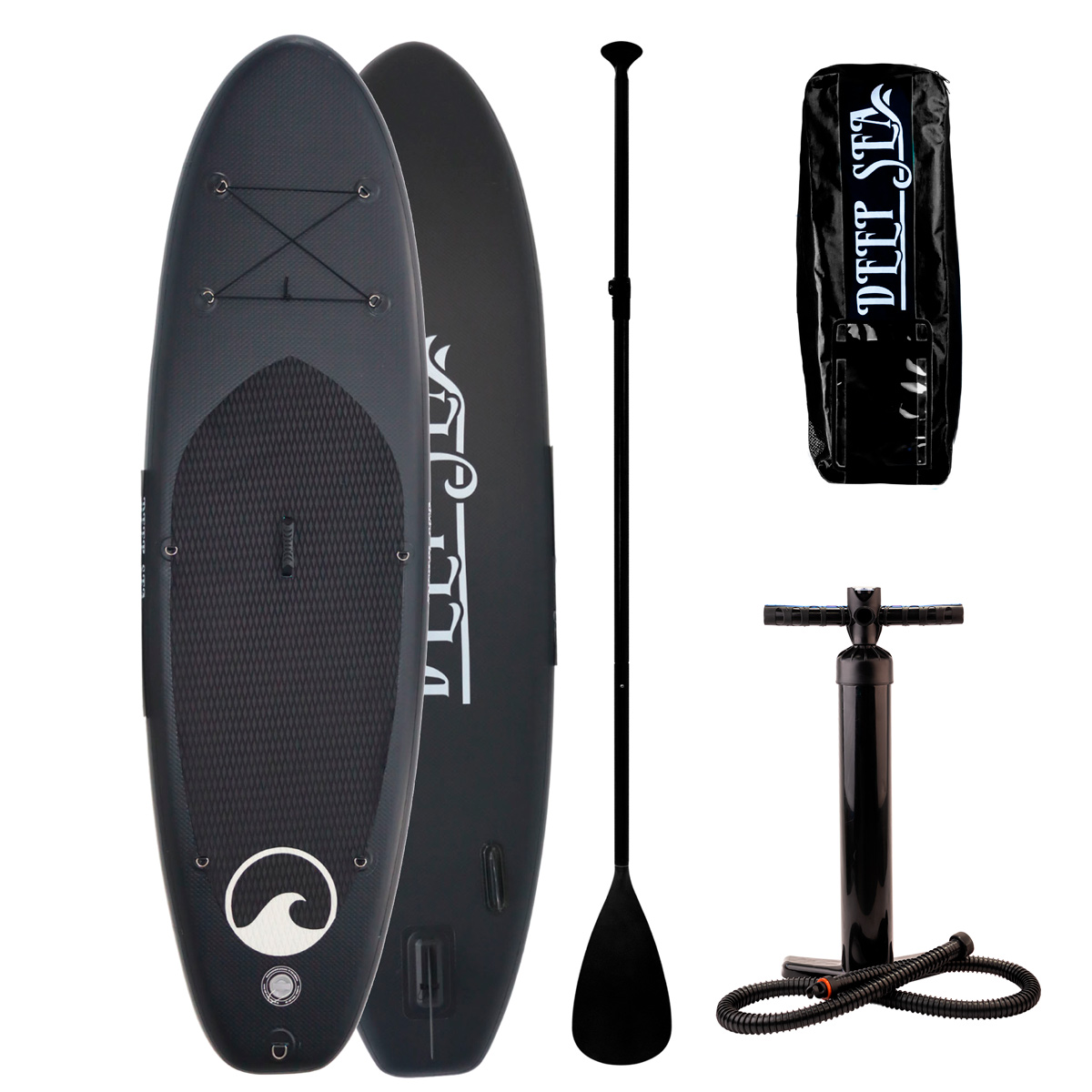 Deep Sea SUP Brett Sett Standard (275cm), svart