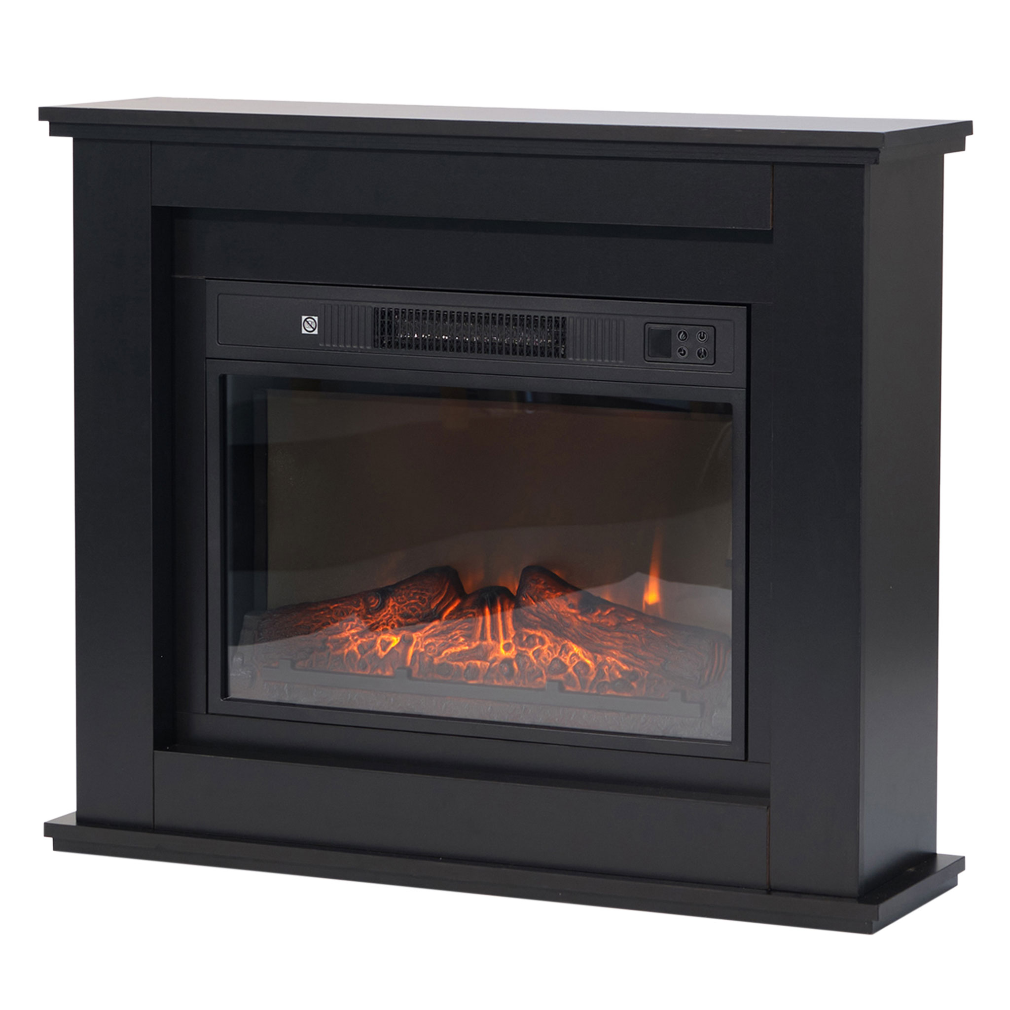Lykke Elektrisk Peis L, 2000W, Svart