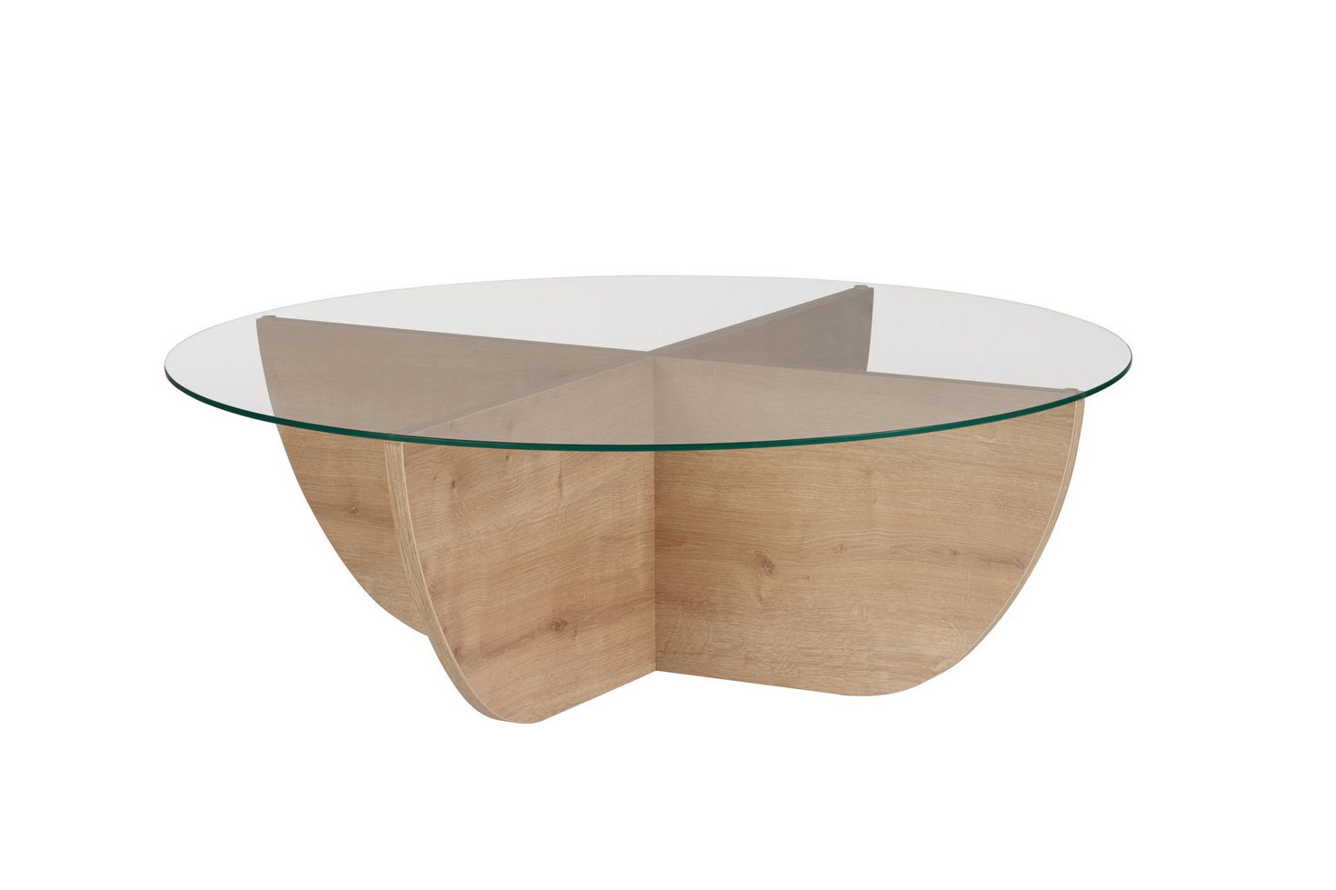 Norda Design moderne sofabord, 90 x 30 x 90 cm | 100% herdet glass og melaminbelagt ramme | stilig og funksjonell